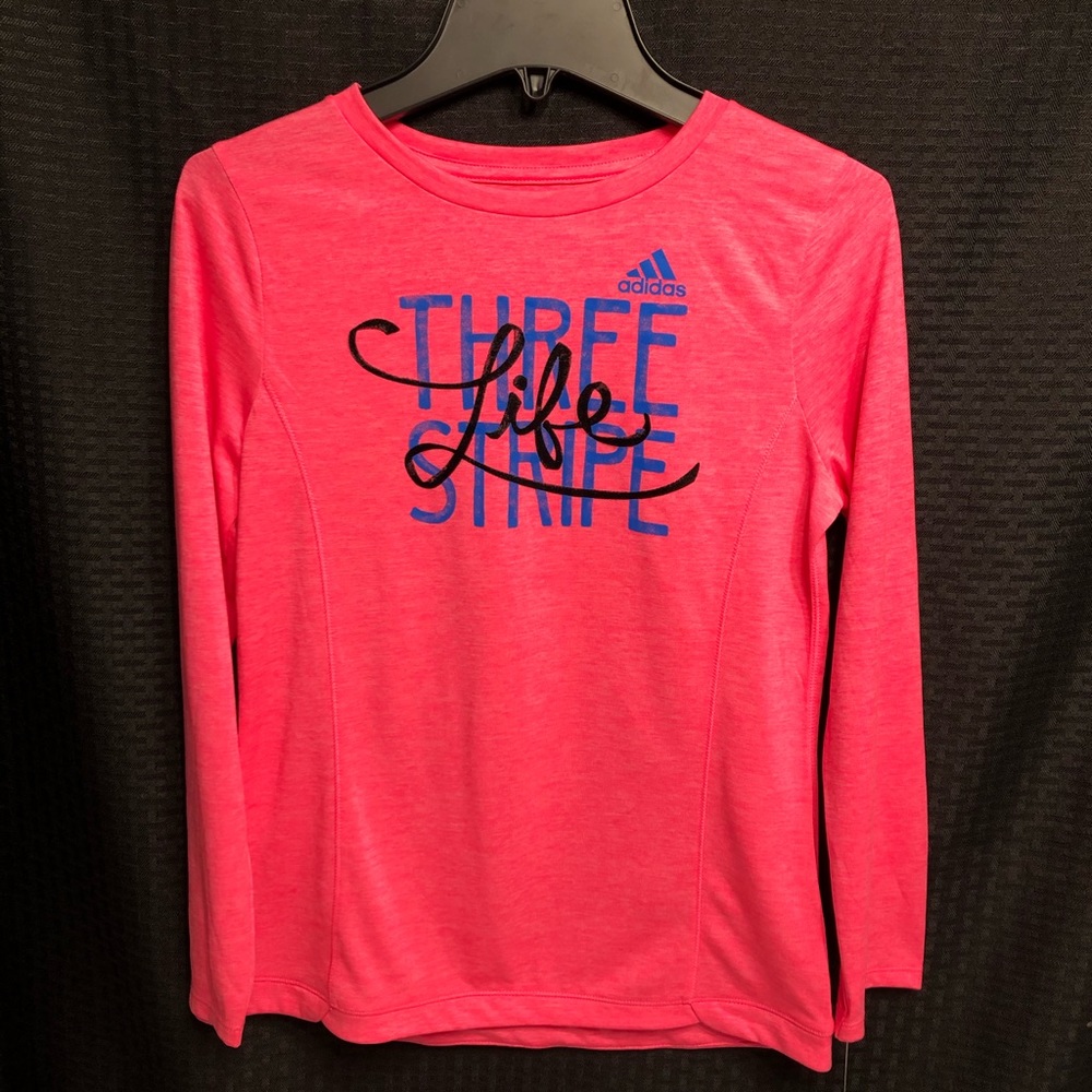 NWT Girls Pink Adidas Workout Shirt